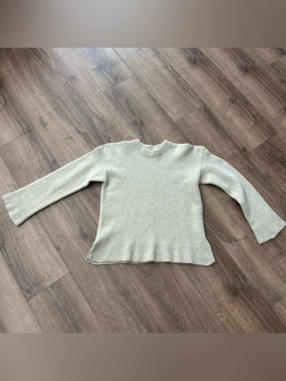 Reformation Oatmeal 100% Wool Crewneck Sweater Small